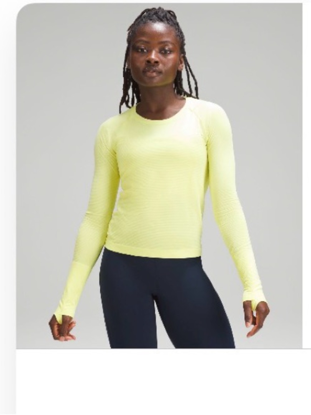 lululemon athletica Neon Lime Long-Sleeve Scoop Neck Top